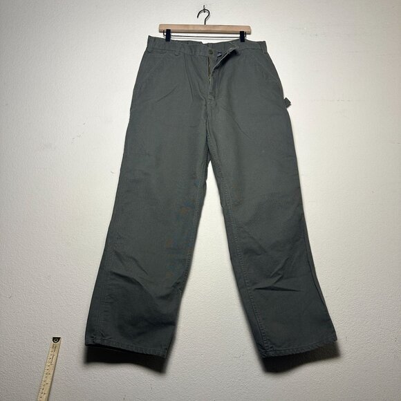 Carhartt Carpenter Workwear Utility Gorp Winter Fall Cargo Pant Men 38x32 Green - Picture 1 of 12